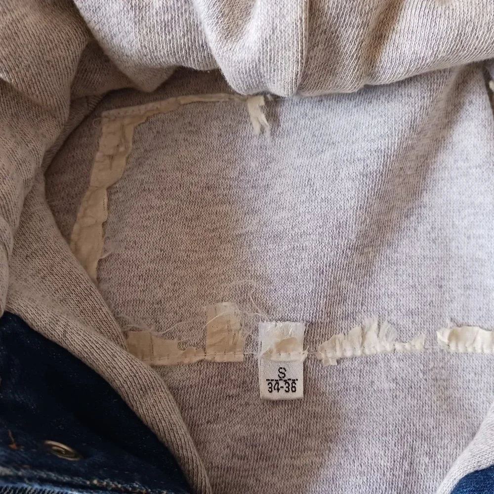 Vintage Le Tigre Stonewash Denim Sweatshirt Hoodie Vest Small - Picture 2 of 6